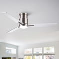thumbnail image 3 of Noaman 52 inch Brushed Nickel Ceiling Fan with Light, Low Profile DC Motor Remote Control for Medium Room, 3 of 15