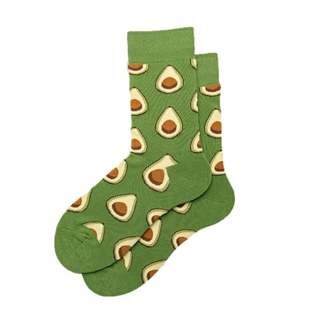 

Fashion Culture Avocado Print Crew Socks One Size Green