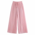 thumbnail image 6 of Utoimkio Pleated Wide Leg Palazzo Pants for Women Ruffled Paperbag Waist Drawstring Tie High Waist Flowy Casual Vacation Trousers with Side Hand Pockets, 6 of 6
