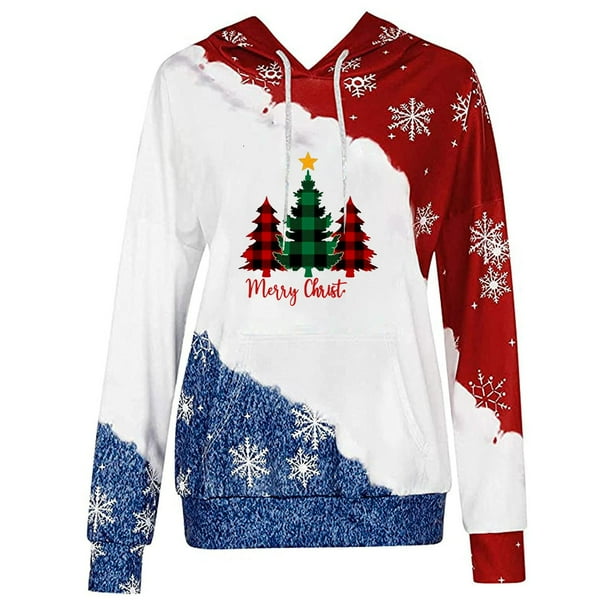 Sudaderas Con Capucha de Navidad Para Mujer, Camisas Casuales de