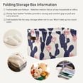 thumbnail image 5 of Coolnut 1 Pack Fabric Storage Basket Cactus Floral Navy Beige Closet Storage Bins with Handles Foldable Baskets for Shelves Toy Organizer Home Office Decor Gifts, 5 of 7