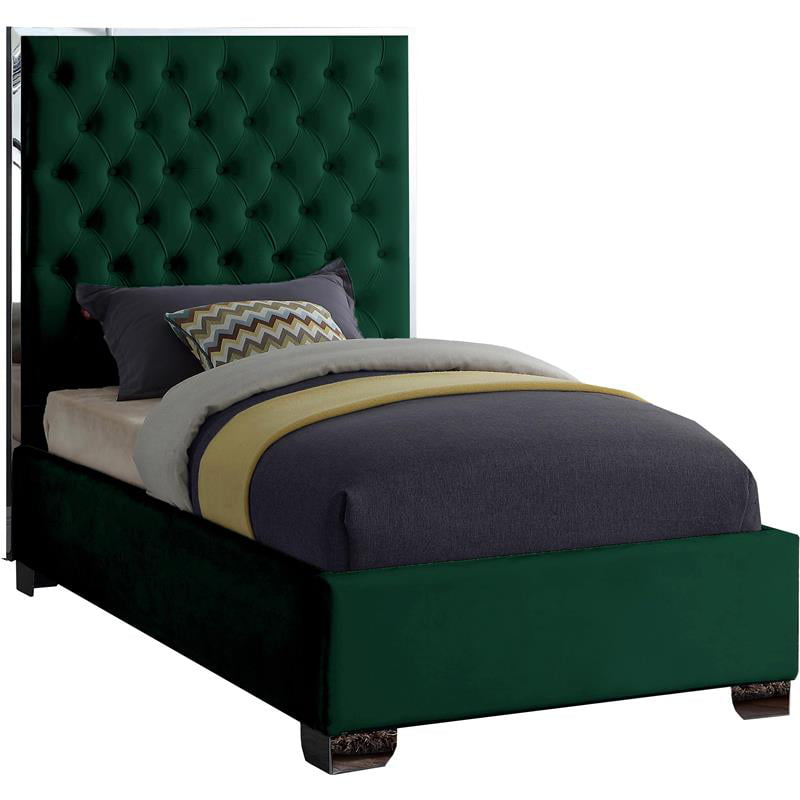 Meridian Furniture Lexi Solid Wood And, Forest Green Velvet Headboard