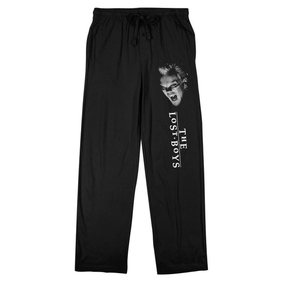 Lost Boys David and Logo Men's Black Sleep Pajama Pants-Medium