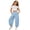 Sky Blue, variant on LYHaoo Girls Summer Beach Pants Comfortable Casual Trousers For Big Kids Pure Color Long Bottoms Casual Pants for Girls(Black)