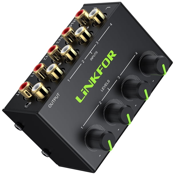 Mezclador de audio para CX400 estéreo de 4 canales con entrada/salida RCA