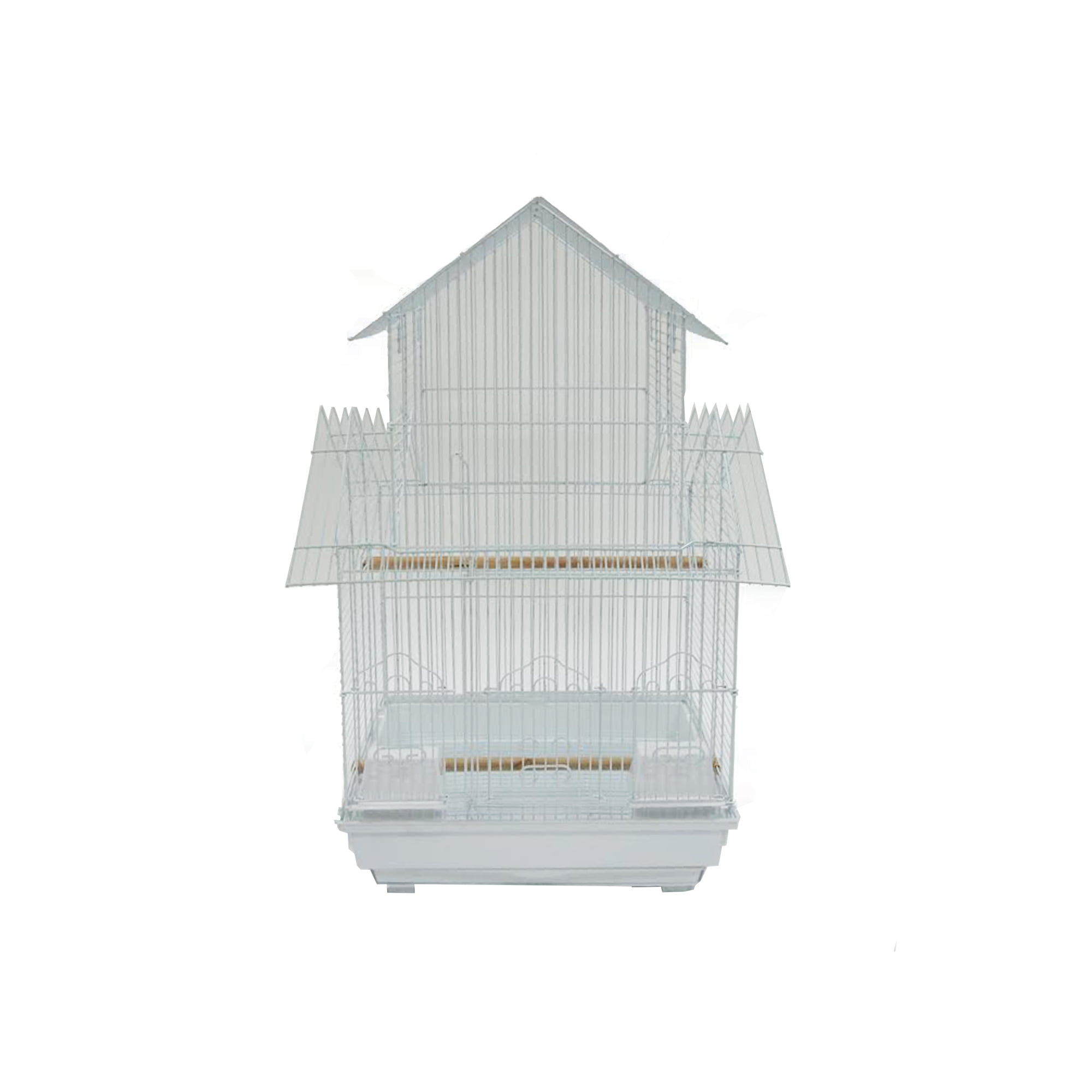 Yml 5844 3/8-Inch Bar Spacing Pagoda Small Bird Cage with Stand-18-Inch X14-Inch in White 