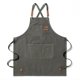 thumbnail image 1 of Zhuge Delantales de chef para hombres y mujeres con bolsillos grandes, delantal de trabajo ajustable de lona de algodón con espalda cruzada, talla M a XXL (gris verdoso), 1 of 3