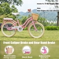 thumbnail image 4 of POVANLI 20" Girls Bike with Detachable Basket,Kid Bicycle for 6-8 Years Old,No Training Wheels Included Gift Pink, 4 of 8