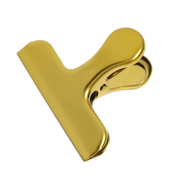 Clips para bolsas Clips para virutas de acero inoxidable de alta resistencia, abrazadera para bolsas de alimentos, ideal para cocina, oficina, para sellar bolsas de café, hojas de papel, paq