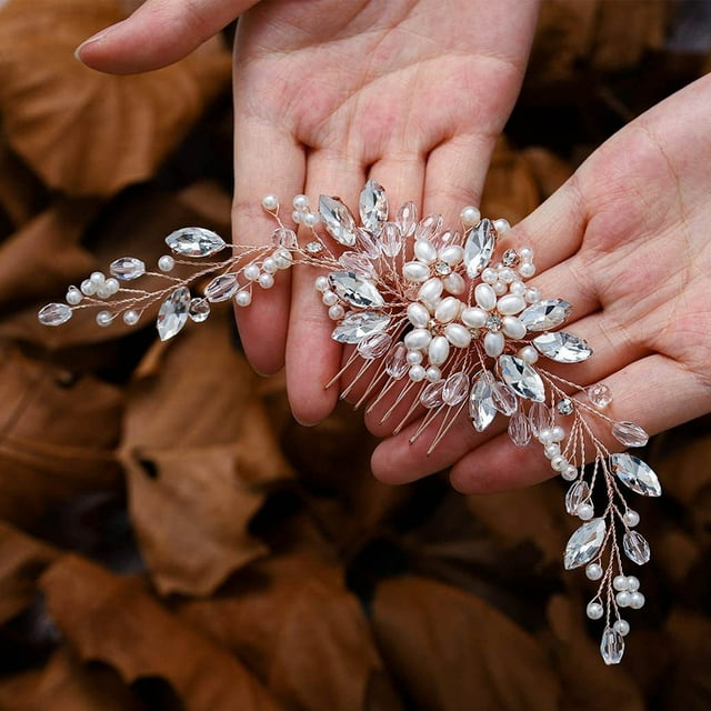 Accesorios Nupciales Para El Cabello, Aleación Elegante Multiusos Peine Para El Cabello Con Perlas De Cristal Hermoso Exquisito Flexible Para Bodas Para Ceremonias De Premiación ANGGREK Otros