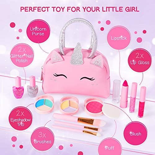  Kids Makeup Kit for Girl - Kids Makeup Kit Toys for Girls  Washable Make Up for Little Girls,Non Toxic Toddlers Cosmetic Kits,Child  Play Makeup Toys for Girls, Age 3-12 Year Old