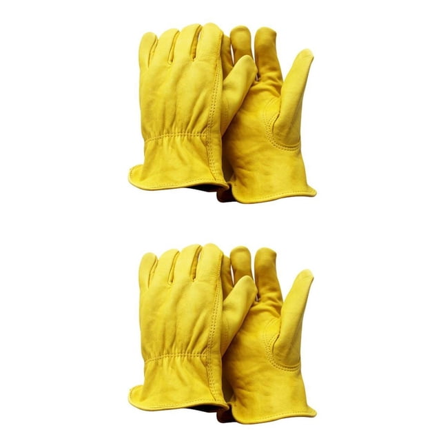 Guantes de Trabajo de Cuero de Construcción Resistente Sunnimix 2 Pares Guantes de Seguridad Industrial