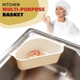 thumbnail image 3 of Sink Basket Strainer, Triangular Multifunctional Drain with Sucker, Shelf Kitchen Sink Strainer Holder, Storage Rack Holder Bathroom Kitchen Organizer for Soap (Beige), 3 of 6