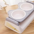 thumbnail image 5 of Double cat and dog Bowl 15 degree Tilted Pet Bowl Detachable Durable Water Bowl Neck Guard Bowl Non for Small Dogs Kitten Pet Supplies Grey, 5 of 8