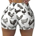 thumbnail image 2 of Haiem Funny Chicken No Front Seam Biker Shorts for Women Yoga Workout Gym Bike Shorts with Tummy Control Moisture-Wicking-, 2 of 9