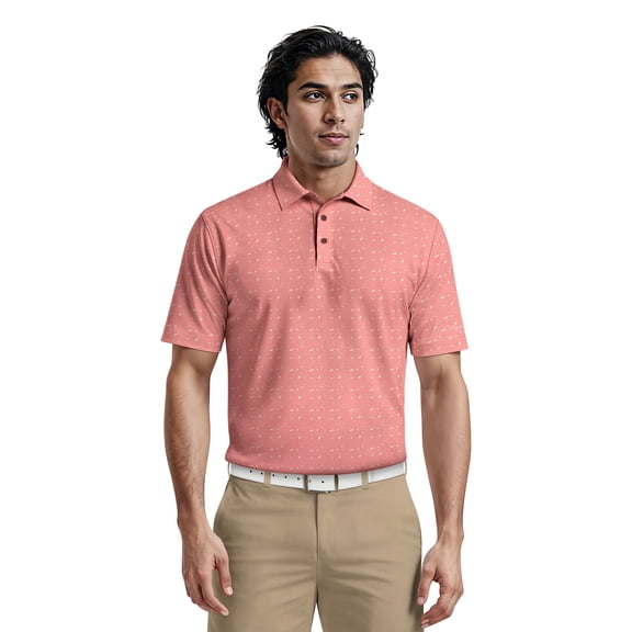 Ben Hogan Men's & Big Men's Performance Golf Themed Short Sleeve Polo Shirt, up to 5XL