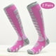 thumbnail image 4 of 2 pares de calcetines de esquí, calcetines térmicos de invierno hasta la rodilla, medias largas cómodas y cálidas para senderismo, snowboard, montañismo y actividades al aire libre, 4 of 4