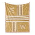 thumbnail image 1 of Letter W Soft Flannel Fleece Throw Blanket, Horizontal and Vertical Stripes with Gradient Color Zigzags Chevrons Art, Cozy Plush for Indoor and Outdoor Use, 70" x 90", Dark Yellow Eggshell, Ambesonne, 1 of 4