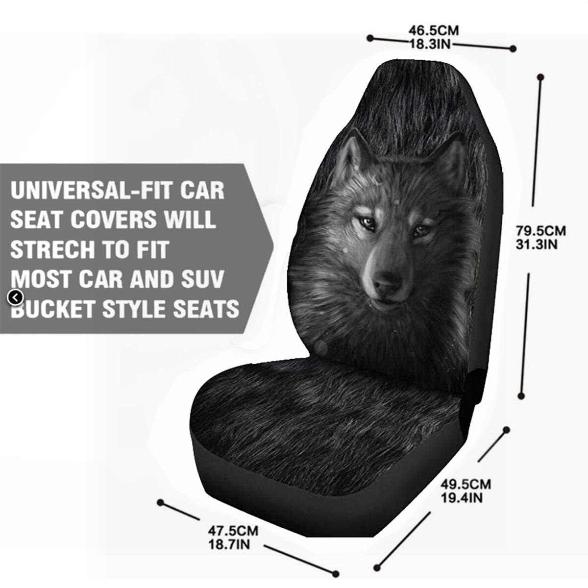 1/2/7x Universal Car Seat Covers Grey 