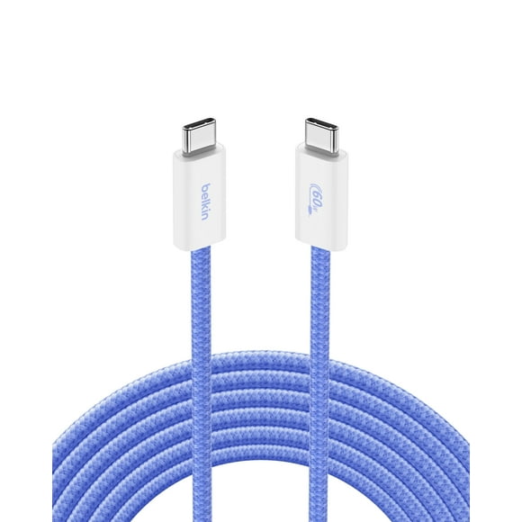 Cable USB C a USB C, 3 m, 60 W, Belkin BoostCharge, azul