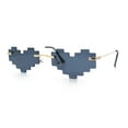 thumbnail image 4 of Retro Dazed Cute Nifty Pixel Heart Rimless Sunglasses Gold - Black, 4 of 8