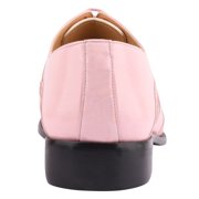 LIBERTYZENO Mens Pink Leather Oxford Dress Shoes Hornback Print Male