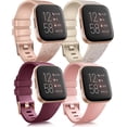 thumbnail image 1 of czcpp-4 Bracelets Compatibles avec Fitbit Versa 2 / Fitbit Versa/Versa Lite/Versa SE, Bracelets de Remplacement en Silicone Doux Classique pour Montre Intelligente Fitbit Versa 2 Femmes Hommes (A, 4 Pcs(Glissant), 1 of 4