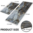 thumbnail image 6 of Black Marble Kitchen Rug Set of 2 Anti-Fatigue 0.4 Inches Thick Floor Mats Grey Dark Gold Modern Non Slip Waterproof Comfort Standing Rugs Decor for Office Sink Laundry 17.3 x 28+17.3 x 47 Inches, 6 of 6