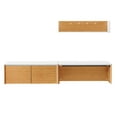 thumbnail image 2 of Kinetic 38" Wall-Mount Office Desk With Cabinet and Shelf in White Natural, 2 of 8