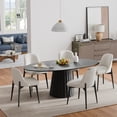 thumbnail image 2 of MAYEERTY 67x33.5x30 Modern Oval Dining Table for 6, Mid-Century Kitchen Table for Dining Room Kitchen, Black, 2 of 10