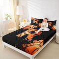 thumbnail image 4 of Homewish Cartoon Monogrammed R Queen Sheet Sets, Cartoon Basketball Lover Flat Sheet, Teens Kids Boys Girls Queen Fitted Sheet, Microfiber Bedroom Decor, 4 Pieces, 4 of 7