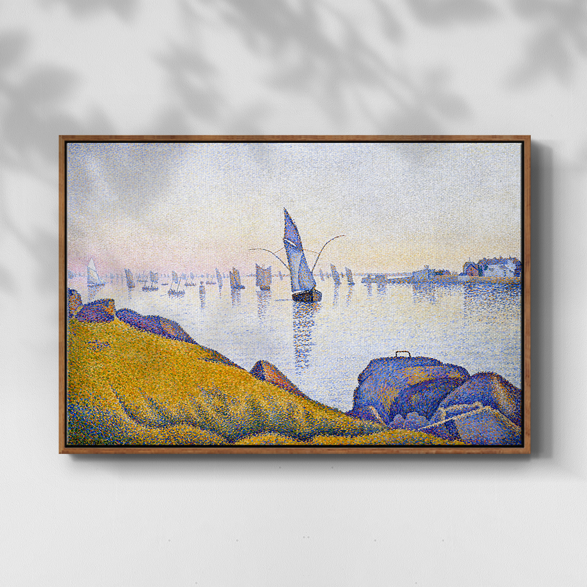 Vintage Landscape-XXXIII By Wexford Home Framed in Walnut Wood Gallery Wrapped Canvas 25 in. x 37 in.