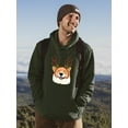 thumbnail image 2 of Jolly Corgi Reindeer Antlers Hoodie Men -Image by Shutterstock, Male 3X-Large, 2 of 4