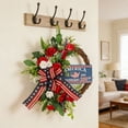 thumbnail image 5 of Patriotic 4th of July Wreath for Front Door Red White Blue Independence Day Memorial Day Summer Farmhouse Wall Door Decoration(D,One Size), 5 of 6