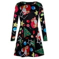 thumbnail image 4 of Gvmfive Women Christmas Long Sleeve Round Neck A Line Party Holidays Dress, 4 of 6