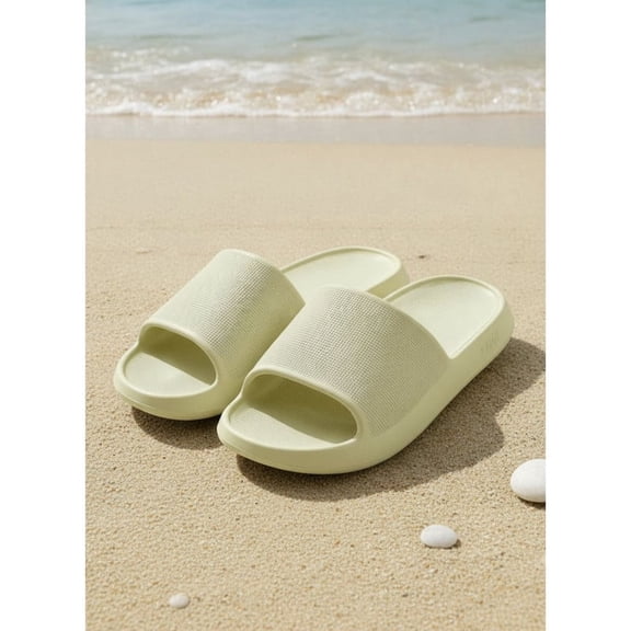 STCYLZFU Solid Color EVA Couple Slippers, Soft One Strap Indoor Slides, Non Slip Breathable Comfort House Shoes for Men Women