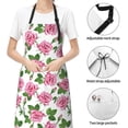 thumbnail image 6 of Lsque Rose Flowers Waterproof Apron Chef Aprons for Men Heavy Duty Chemical Work Apron Extra Long Grilling Aprons with Adjustable Bib Apron, 6 of 9