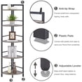 thumbnail image 3 of Tall Rustic Corner Shelf Stand, 5 Tier Wood and Metal Corner Bookshelf, Farmhouse Standing Corner Shelving Bookcase for Living Room, Kitchen, Small Space (Dark Grey Oak), 3 of 6