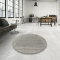 thumbnail image 4 of Ahgly Company Machine Washable Indoor Round Industrial Modern Pale Silver Gray Area Rugs, 5' Round, 4 of 7