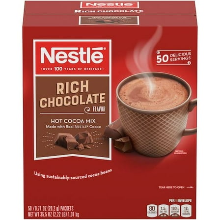 Nestle Rich Chocolate Hot Cocoa Beverage Mix, 0.71 Ounce -- 300 per Case.