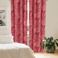 thumbnail image 2 of Ambesonne Abstract Curtains, Leaf-Like Whimsical Lines, Pair of 28"x63", Dark Coral and Champagne, 2 of 5