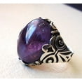 thumbnail image 2 of Amethyst Mans Ring, Natural Amethyst, February Birth, Silver Jewelry, 925 Silver Ring, Birthday Gift, Heavy Mens Ring, Arabic Design, Ottoman Style Ring, Christmas, Turkey Mens Signet Ring, 2 of 6