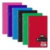 BAZIC College Ruled 3 Subject Spiral Notebooks 120 Sheets 9.5"x5.75", 6-Pack