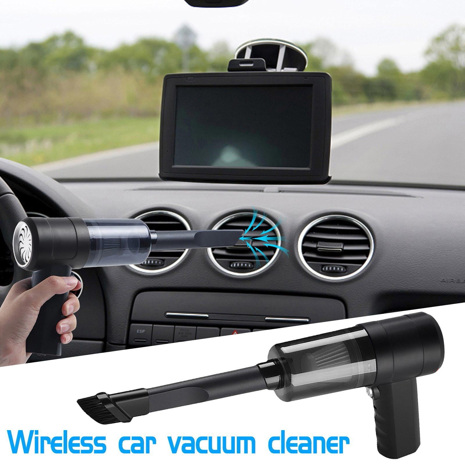 ddioayh 1PC Cordless Car Vacuum Cleaner, Brushless Motor High-Power Rechargeable Handheld Dust Cleaner with Blower Function for Auto Home Use Portable Car Accessories