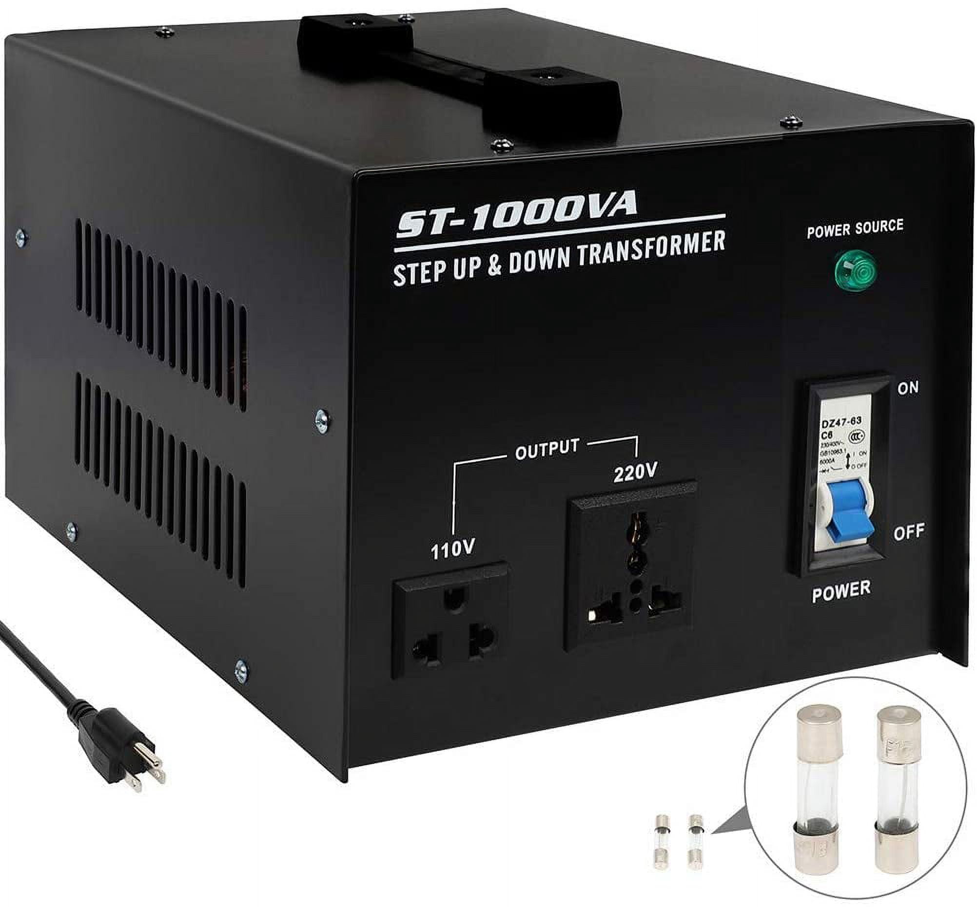 Voltage Transformers 1000W Watt Power Converter Voltage Power Converter Transformer Step Up/Down Transformer 110V to 220V Circuit Breaker Protection