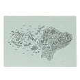 thumbnail image 1 of Ecuador Cutting Board, Infographic Outline Doodle Country Map with Landmarks with City Names, Decorative Tempered Glass Cutting and Serving Board, in 3 Sizes, by Ambesonne, 1 of 2
