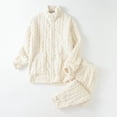thumbnail image 4 of AherBiu Womens Flannel 2 Piece Homewear Sets Thermal Warm Winter Pajamas Outfits Tops with Pants Loungewear, 4 of 5