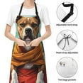 thumbnail image 4 of Kdxio Meditating French Bulldog Apron with Pockets Adjustable Kitchen Aprons for Men Women Waterproof Aprons for Cooking,Drawing,Crafting, Baking Household Cleaning, 4 of 8