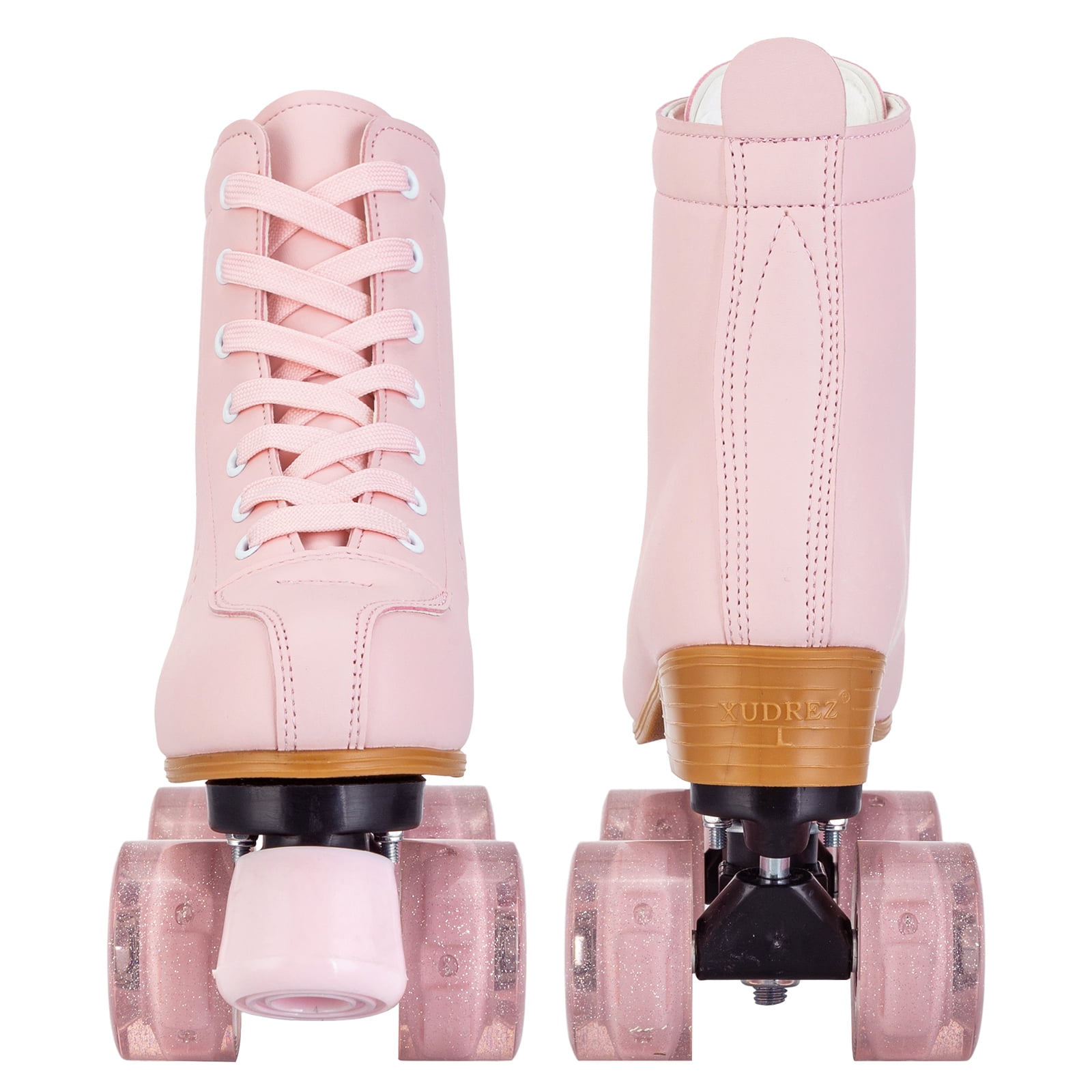 EONROACOO Roller Skates for Women Girls with Light up Wheels, Adult Pink Skates(Women 10/Men 8.5)