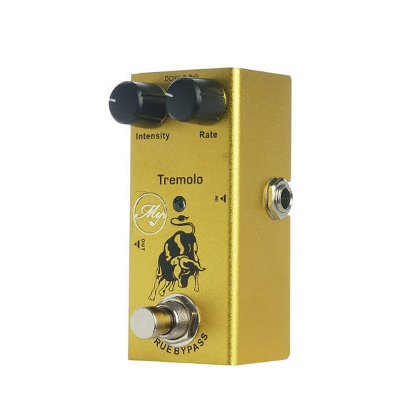 Tremolo Guitar Effect Pedal with ABS Control Knobs Mini Single Pedal for Electric Guitars DC 9V Yellow